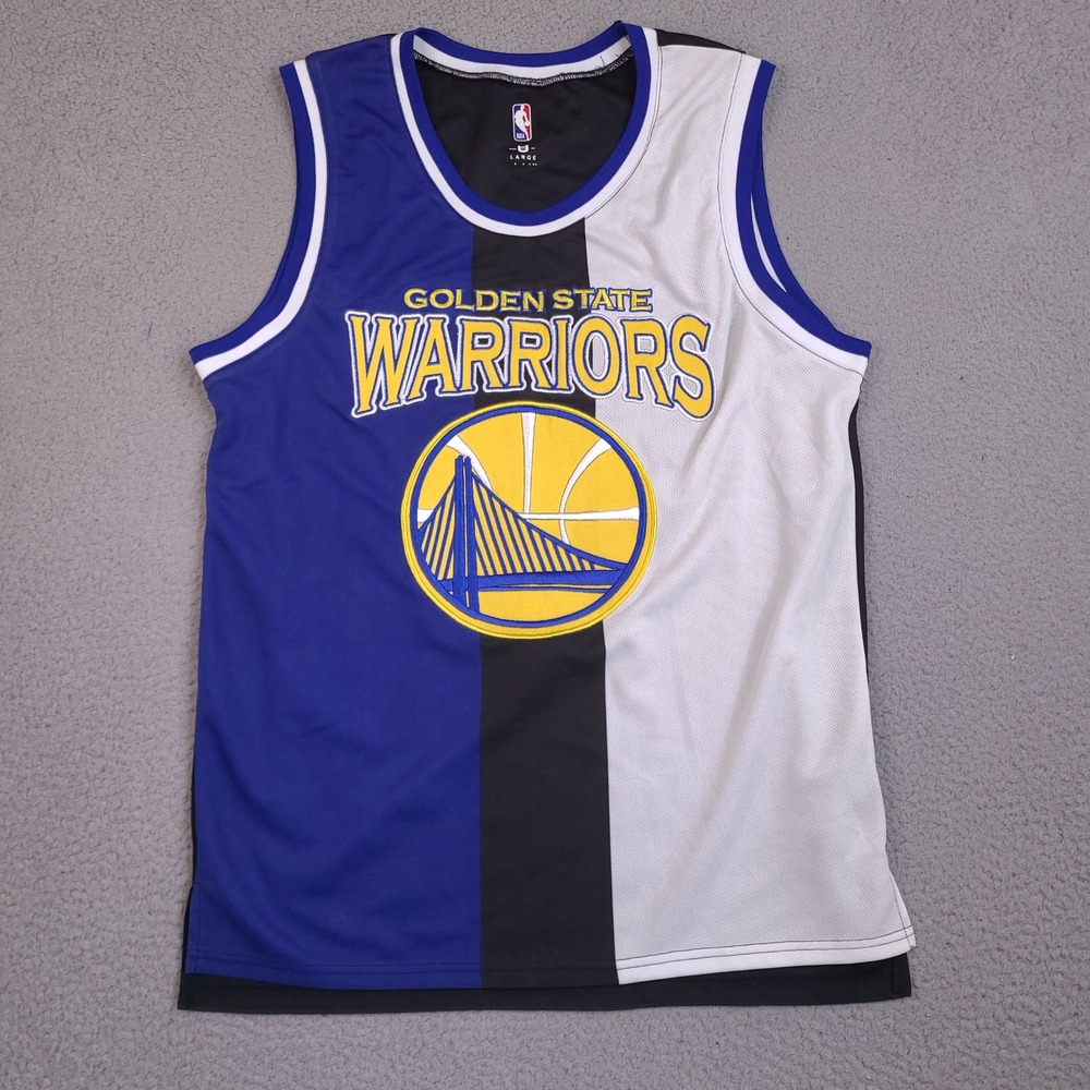 Golden‎ State Warriors Jersey Mens Large Colorblock Blue Black White Mesh NBA U